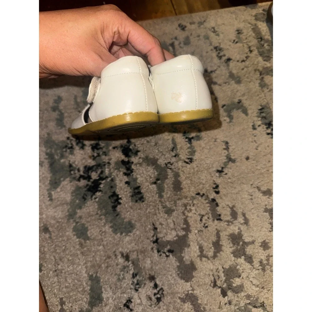 Livie & Luca Pio Pio White Leather Mary Jane Shoes Yellow Bird Glitter Size 6